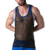 LEADER Débardeur en mesh TANK TOP Noir-Bleu